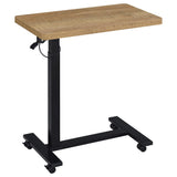 Westpark Pneumatic Adjustable C-Shape Side Table with Casters, Mango
