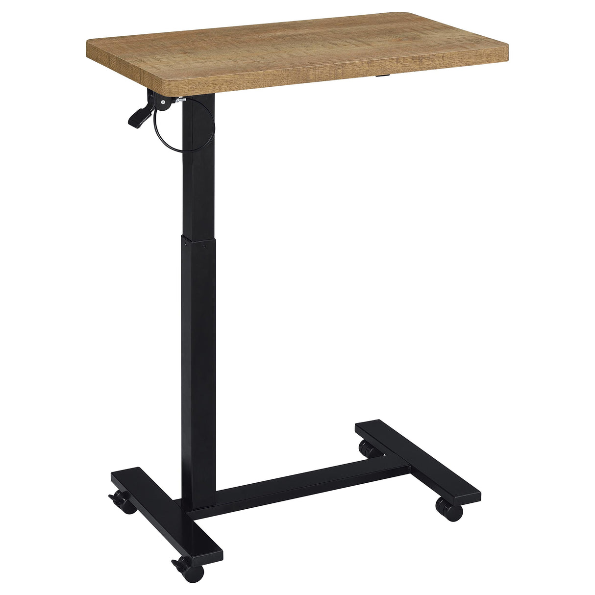 Westpark Pneumatic Adjustable C-Shape Side Table with Casters, Mango