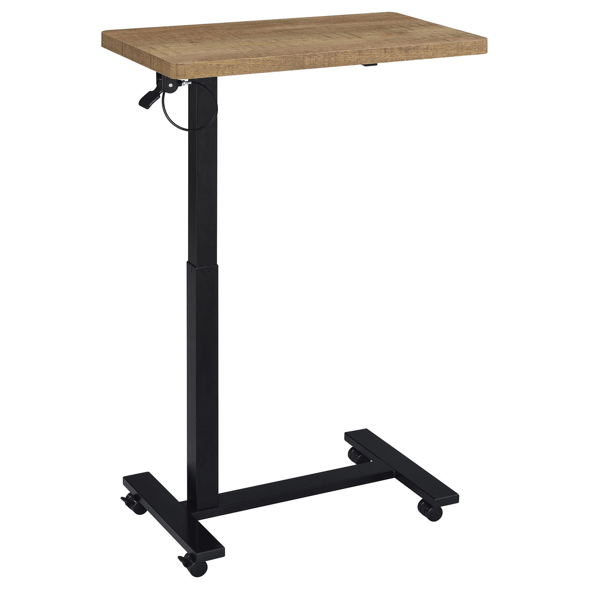 Westpark Pneumatic Adjustable C-Shape Side Table with Casters, Mango