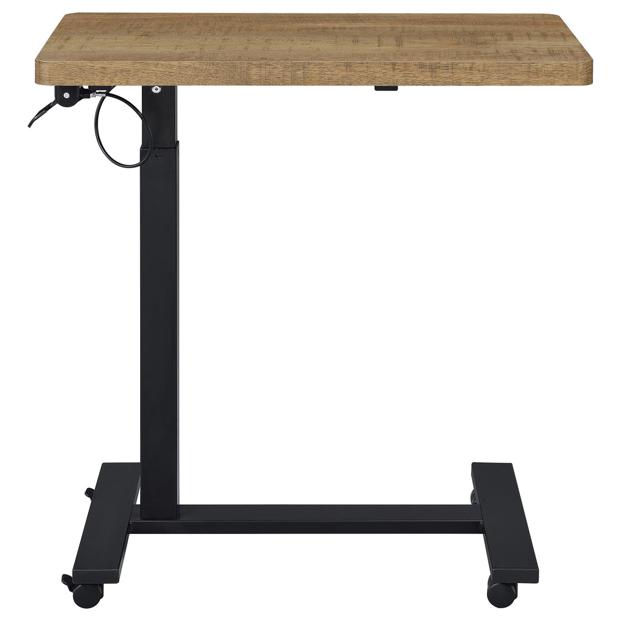 Westpark Pneumatic Adjustable C-Shape Side Table with Casters, Mango
