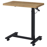 Westpark Pneumatic Adjustable C-Shape Side Table with Casters, Mango