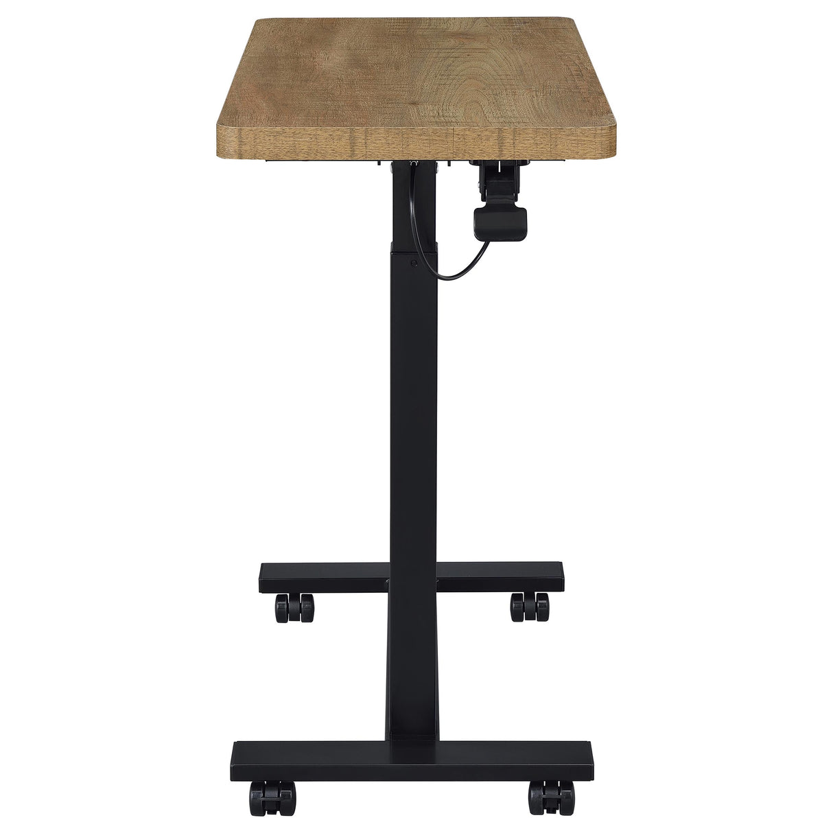 Westpark Pneumatic Adjustable C-Shape Side Table with Casters, Mango