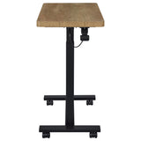 Westpark Pneumatic Adjustable C-Shape Side Table with Casters, Mango