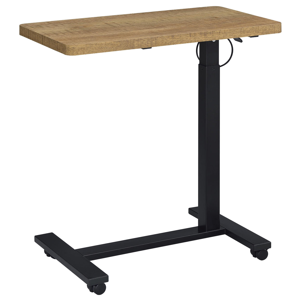 Westpark Pneumatic Adjustable C-Shape Side Table with Casters, Mango