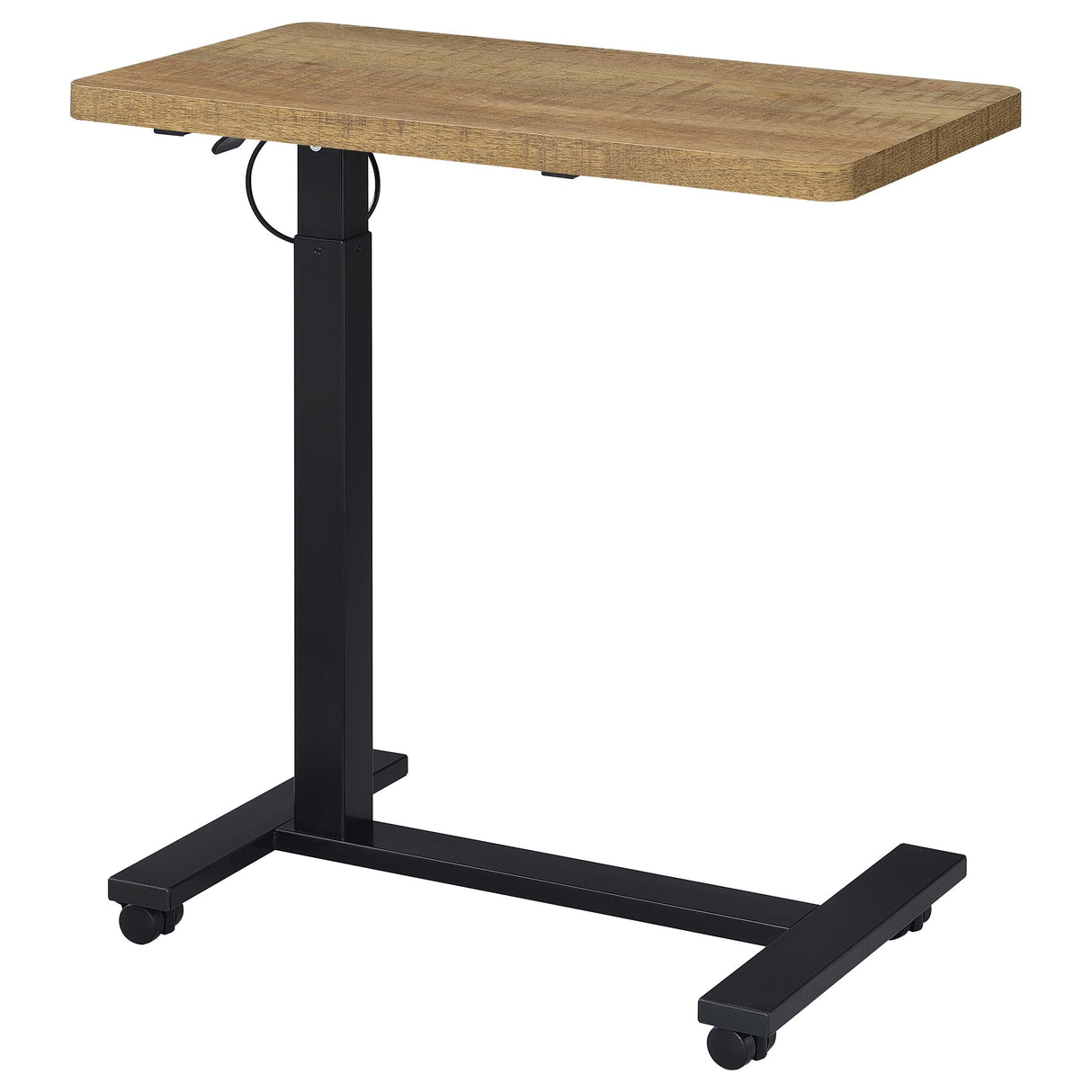 Westpark Pneumatic Adjustable C-Shape Side Table with Casters, Mango