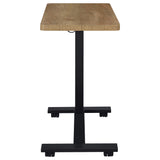Westpark Pneumatic Adjustable C-Shape Side Table with Casters, Mango