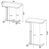 Westpark Pneumatic Adjustable C-Shape Side Table with Casters, Mango