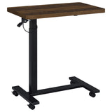 Westpark Pneumatic Adjustable C-Shape Side Table with Casters, Dark Pine