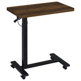 Westpark Pneumatic Adjustable C-Shape Side Table with Casters, Dark Pine