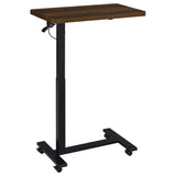 Westpark Pneumatic Adjustable C-Shape Side Table with Casters, Dark Pine