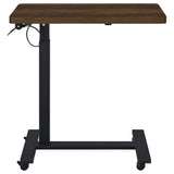 Westpark Pneumatic Adjustable C-Shape Side Table with Casters, Dark Pine