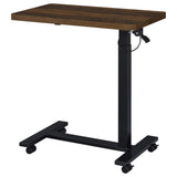 Westpark Pneumatic Adjustable C-Shape Side Table with Casters, Dark Pine