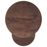 Yency 2-Piece Round Mango Wood Nesting Table Set, Dark Brown