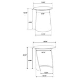 Yency 2-Piece Round Mango Wood Nesting Table Set, Dark Brown