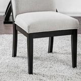 2 Tone Chairs With Tapered Legs (Set of 2) - Beige / Black / Black
