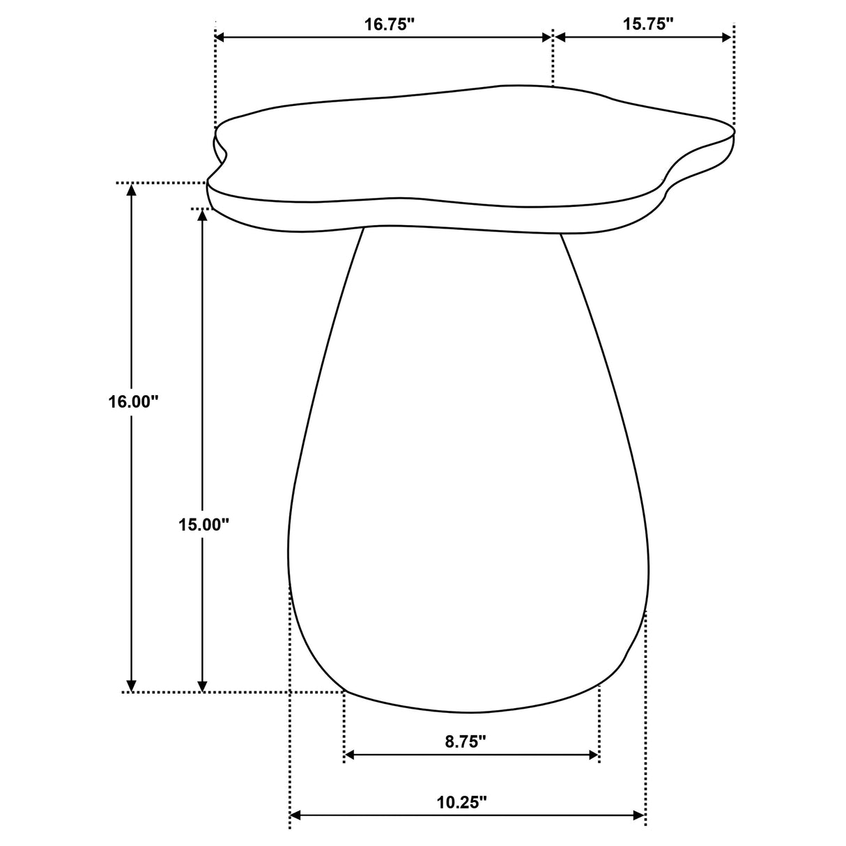Perth 17" Cloud-Shaped Side Table in Off White