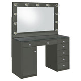 Acena 7-Drawer Vanity Set with Lighting, Grey High Gloss