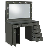 Acena 7-Drawer Vanity Set with Lighting, Grey High Gloss
