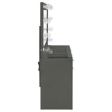 Acena 7-Drawer Vanity Set with Lighting, Grey High Gloss