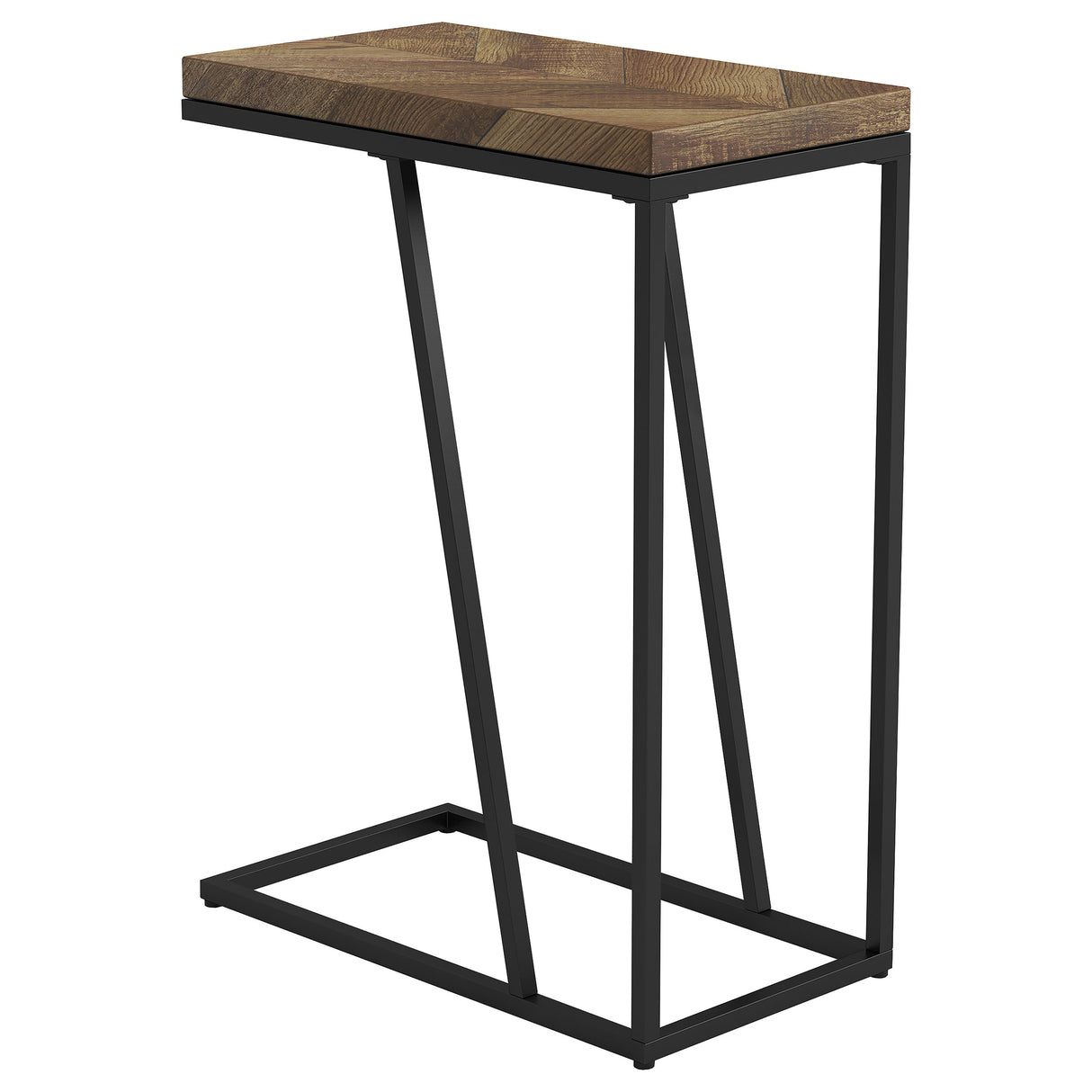 Sergio Rustic Tobacco C-Shaped Side Table, Engineered Wood