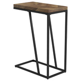 Sergio Rustic Tobacco C-Shaped Side Table, Engineered Wood