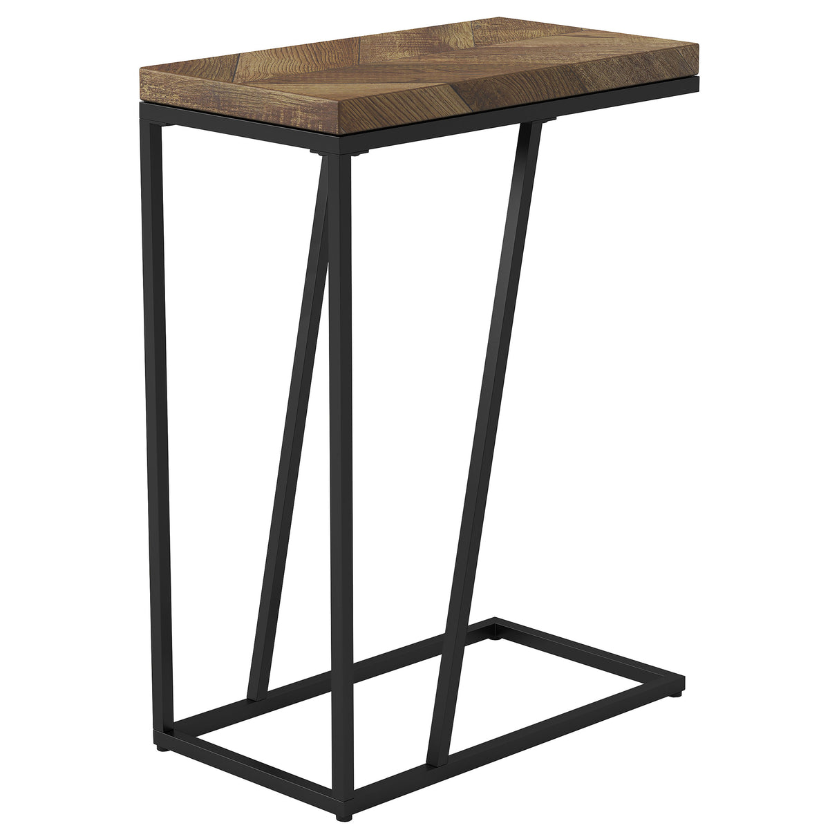 Sergio Rustic Tobacco C-Shaped Side Table, Engineered Wood