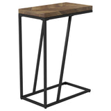 Sergio Rustic Tobacco C-Shaped Side Table, Engineered Wood