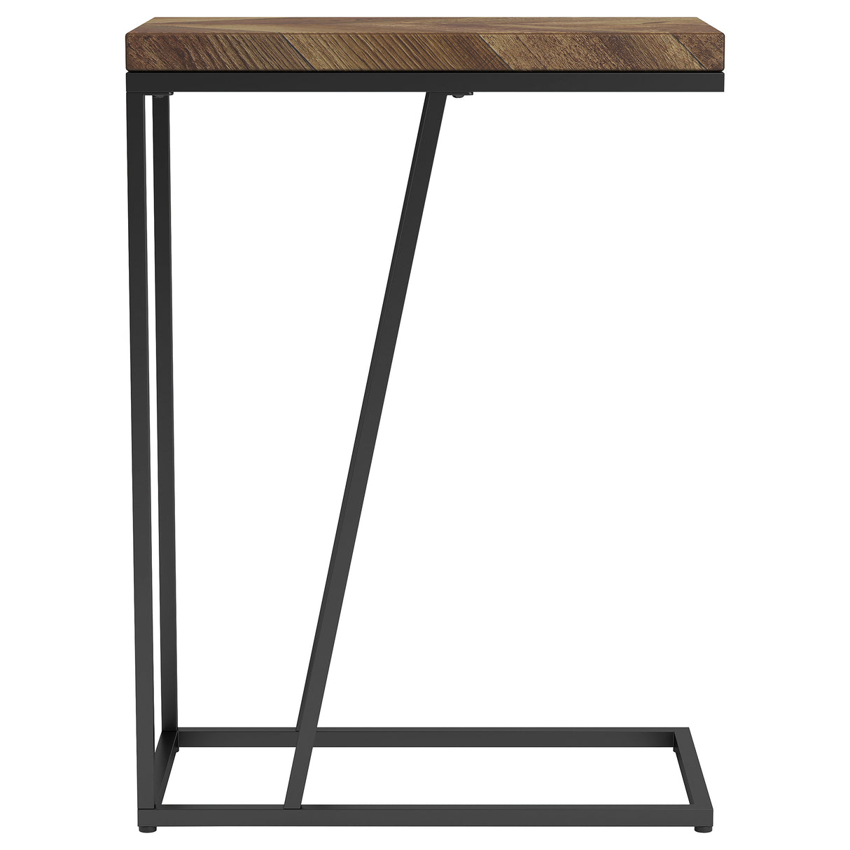 Sergio Rustic Tobacco C-Shaped Side Table, Engineered Wood