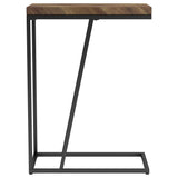 Sergio Rustic Tobacco C-Shaped Side Table, Engineered Wood