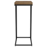 Sergio Rustic Tobacco C-Shaped Side Table, Engineered Wood