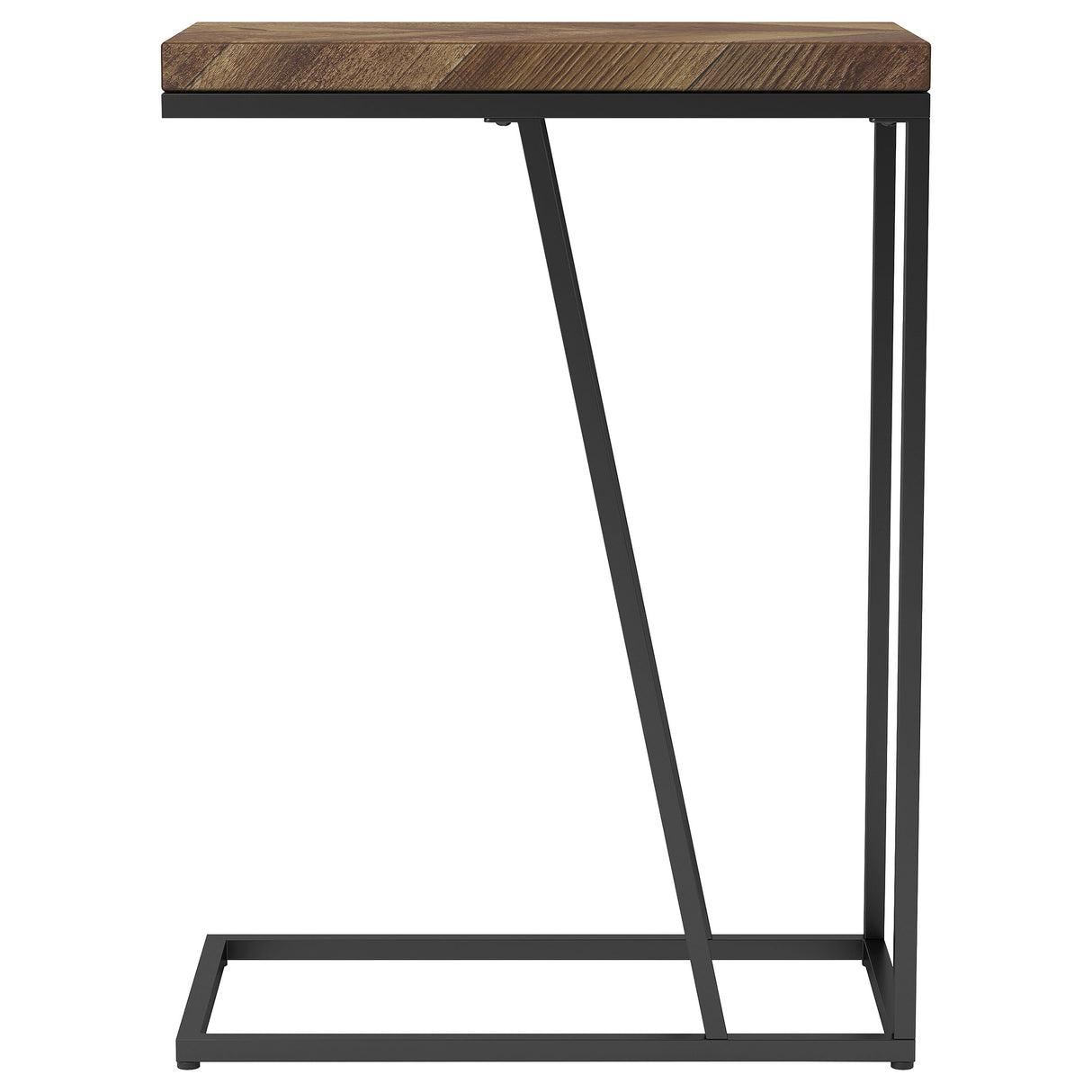 Sergio Rustic Tobacco C-Shaped Side Table, Engineered Wood