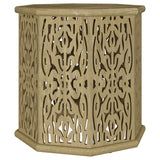 Torres Octagonal Solid Mango Wood Side Table, Natural Brown