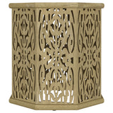 Torres Octagonal Solid Mango Wood Side Table, Natural Brown