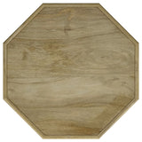 Torres Octagonal Solid Mango Wood Side Table, Natural Brown