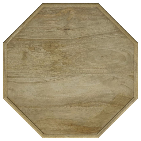 Torres Octagonal Solid Mango Wood Side Table, Natural Brown