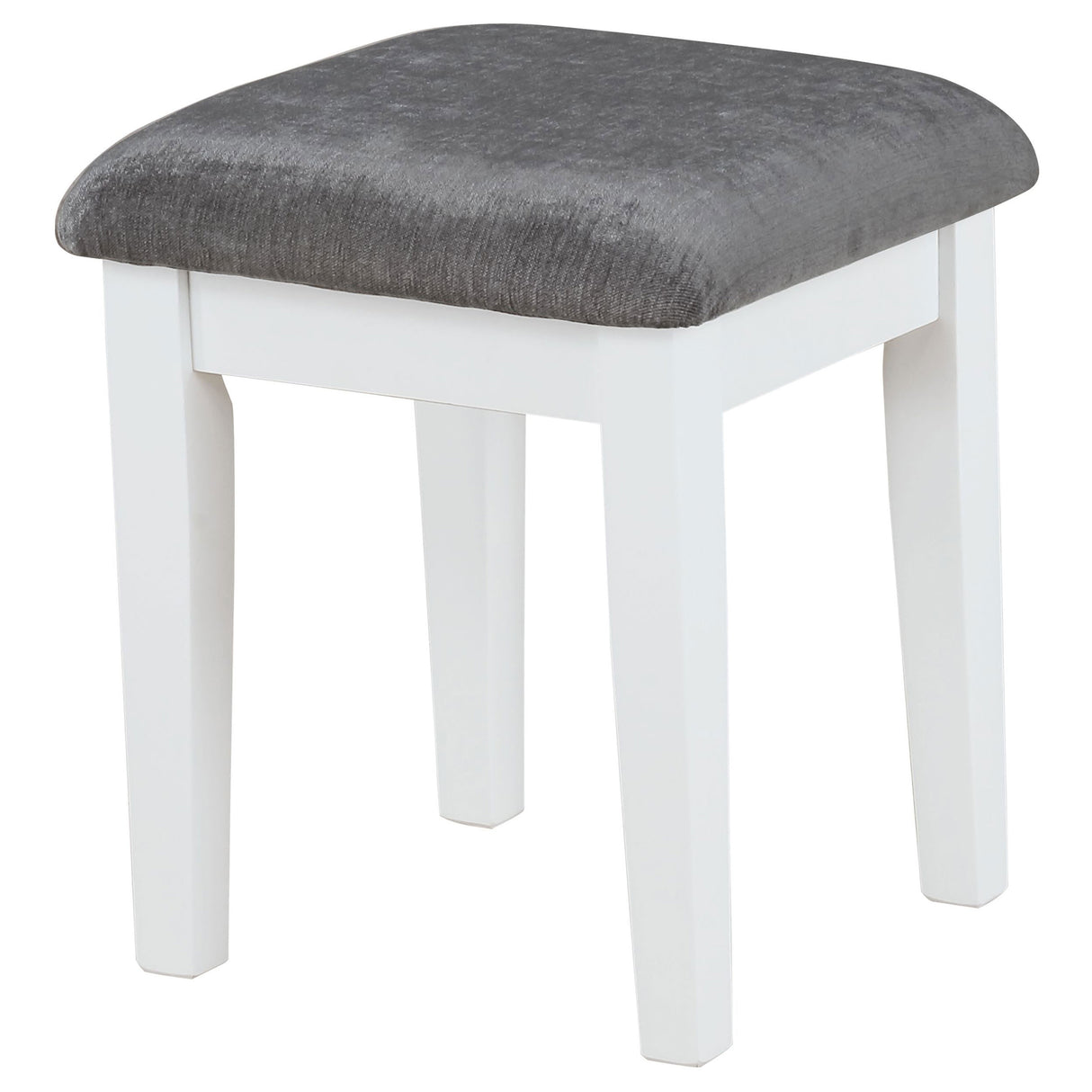 Elijah White & Dark Grey Vanity Set with LED Mirror and Stool