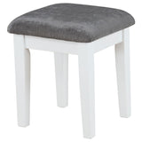 Elijah White & Dark Grey Vanity Set with LED Mirror and Stool