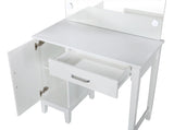 Elijah White & Dark Grey Vanity Set with LED Mirror and Stool
