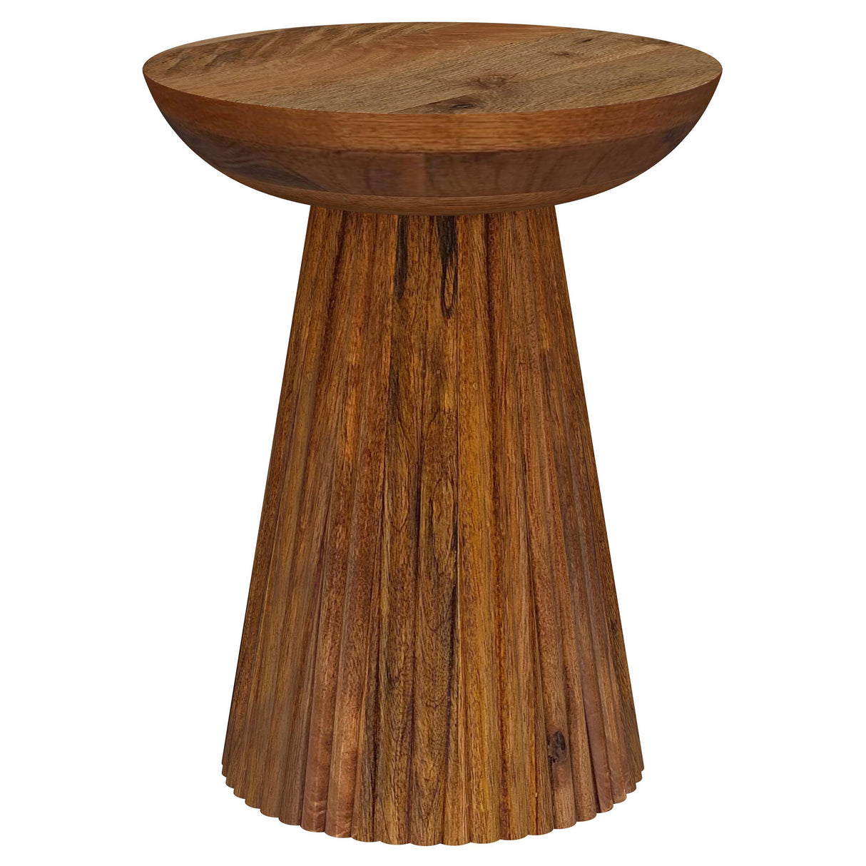 Aureo Round Mango Wood Accent Side Table, Wild Honey