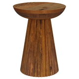Aureo Round Mango Wood Accent Side Table, Wild Honey