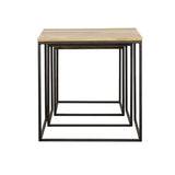 Belcourt 3-Piece Square Nesting Tables - Natural Sheesham and Black