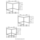 Belcourt 3-Piece Square Nesting Tables - Natural Sheesham and Black