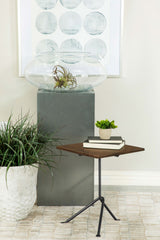 Heitor Square Mango Wood Accent Side Table, Dark Brown