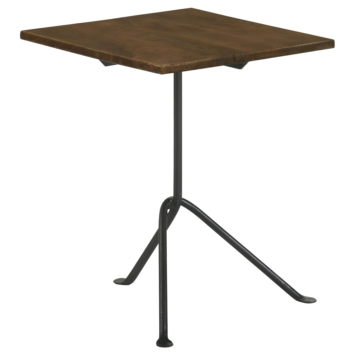 Heitor Square Mango Wood Accent Side Table, Dark Brown