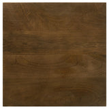 Heitor Square Mango Wood Accent Side Table, Dark Brown