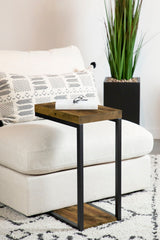 Beck C-Shape Sofa Side Table in Antique Nutmeg