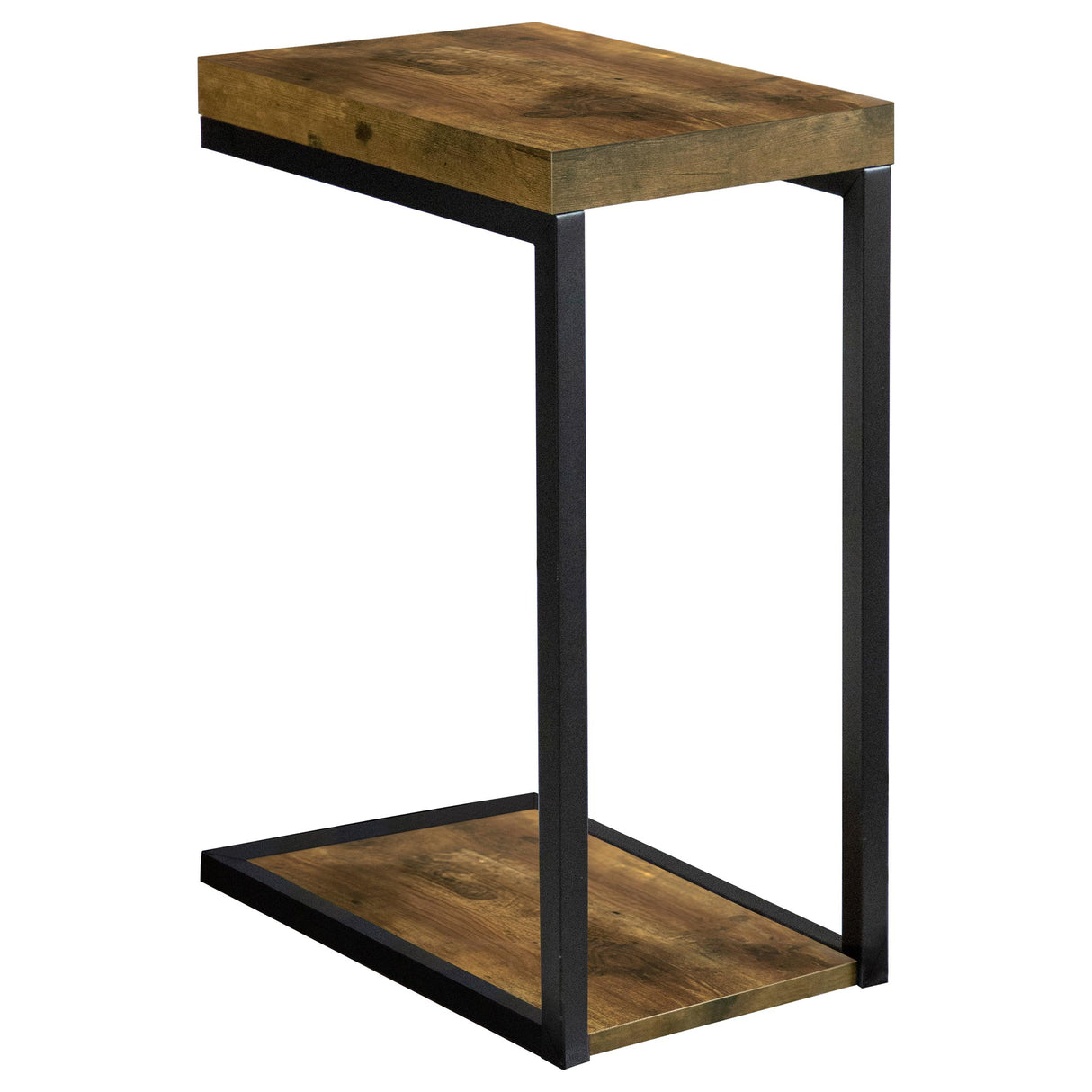 Beck C-Shape Sofa Side Table in Antique Nutmeg