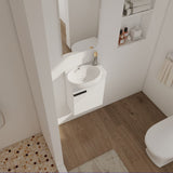 Soft Close Doors Bathroom Vanity With Sink, Compact Wall Mounted Design Basin