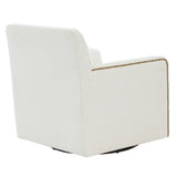 Tolland - Swivel Accent Chair With Antique Brass Nailhead Trim - Cream