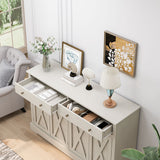 Vintage Sideboard Buffet Storage Cabinet with 2 Drawers and 55x36in